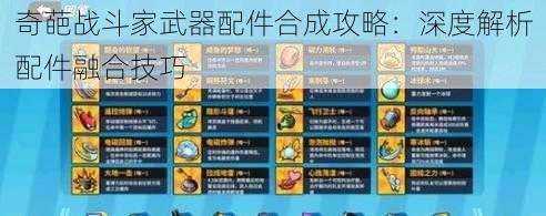 奇葩战斗家武器配件合成攻略:深度解析配件融合技巧